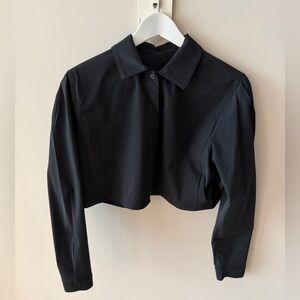 Alo Yoga Cropped Take Me Out Button Up Shirt